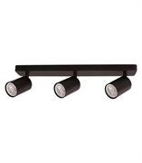 Porta faretto GU10 a soffitto 3 luci orientabili nero Vito