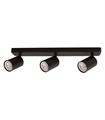 Porta faretto GU10 a soffitto 3 luci orientabili nero Vito