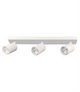 Porta faretto GU10 a soffitto 3 luci orientabili bianco Vito