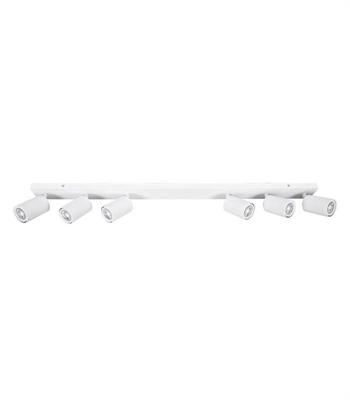 Porta faretto GU10 a soffitto 6 luci orientabili bianco Vito