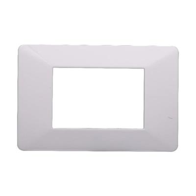 Placca in Plastica Bianca 3 Posti Compatibile con Vimar® Plana