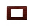 Placca compatibile Vimar Plana 3 moduli plastica colore radica