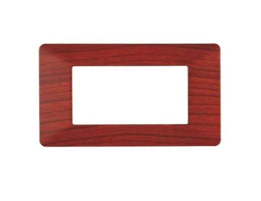 Placca compatibile Vimar Plana 4 moduli plastica colore radica