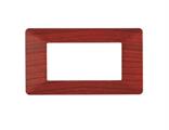 Placca compatibile Vimar Plana 4 moduli plastica colore radica