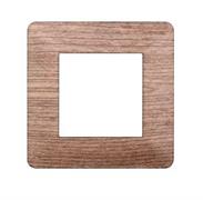 Placca compatibile Vimar Plana 2 moduli plastica legno chiaro