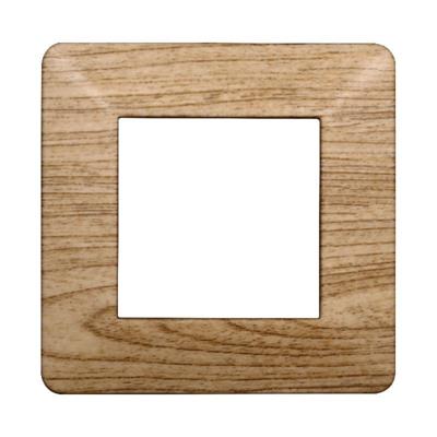 Placca compatibile Vimar Plana 2 moduli plastica legno scuro