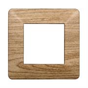 Placca compatibile Vimar Plana 2 moduli plastica legno scuro