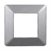 Placca compatibile Vimar Plana 2 moduli plastica acciaio scuro