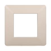 Placca compatibile Vimar Plana 2 moduli plastica colore sabbia