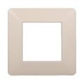 Placca compatibile Vimar Plana 2 moduli plastica colore sabbia