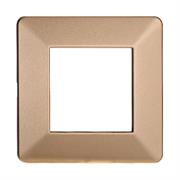 Placca compatibile Vimar Plana 2 moduli plastica colore oro