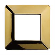 Placca compatibile Vimar Plana 2 moduli plastica oro lucido