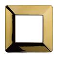 Placca compatibile Vimar Plana 2 moduli plastica oro lucido