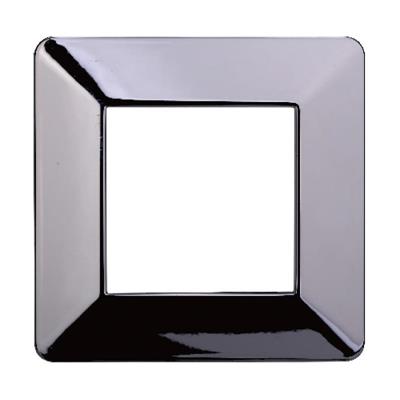 Placca compatibile Vimar Plana 2 moduli plastica cromato lucido