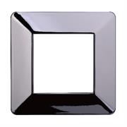Placca compatibile Vimar Plana 2 moduli plastica cromato lucido