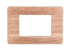 Placca compatibile Vimar Plana 3 moduli plastica legno chiaro
