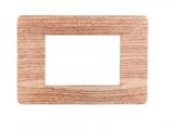 Placca compatibile Vimar Plana 3 moduli plastica legno chiaro
