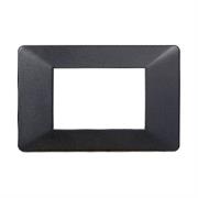 Placca compatibile Vimar Plana 3 moduli plastica acciaio scuro