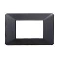 Placca compatibile Vimar Plana 3 moduli plastica acciaio scuro