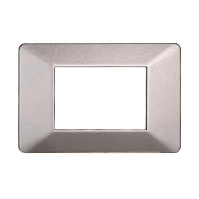 Placca compatibile Vimar Plana 3 moduli plastica colore titanio