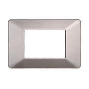 Placca compatibile Vimar Plana 3 moduli plastica colore titanio