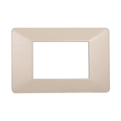 Placca compatibile Vimar Plana 3 moduli plastica colore sabbia