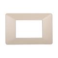 Placca compatibile Vimar Plana 3 moduli plastica colore sabbia