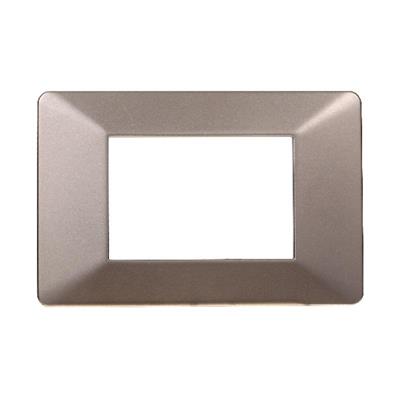Placca compatibile Vimar Plana 3 moduli plastica colore bronzo