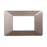 Placca compatibile Vimar Plana 3 moduli plastica colore bronzo
