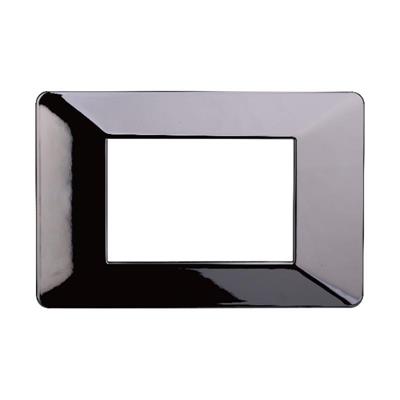 Placca compatibile Vimar Plana 3 moduli plastica cromato lucido
