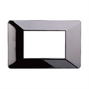 Placca compatibile Vimar Plana 3 moduli plastica cromato lucido