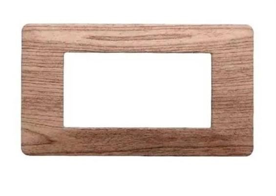 Placca compatibile Vimar Plana 4 moduli plastica legno chiaro