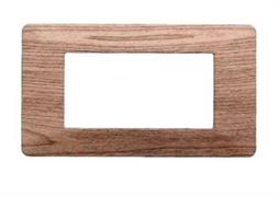 Placca compatibile Vimar Plana 4 moduli plastica legno chiaro