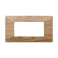 Placca compatibile Vimar Plana 4 moduli plastica legno scuro