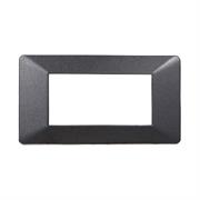 Placca compatibile Vimar Plana 4 moduli plastica acciaio scuro