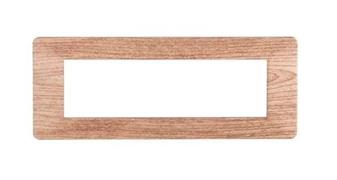 Placca compatibile Vimar Plana 7 moduli plastica legno chiaro