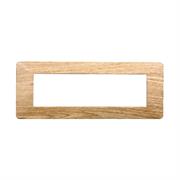 Placca compatibile Vimar Plana 7 moduli plastica legno scuro