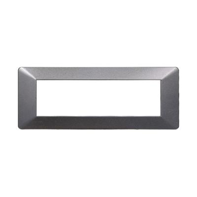 Placca compatibile Vimar Plana 7 moduli plastica acciaio scuro