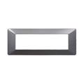 Placca compatibile Vimar Plana 7 moduli plastica acciaio scuro