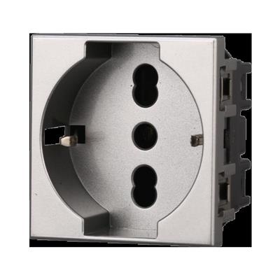 Presa schuko compatibile Bticino Axolute 2P+T 10/16A 250V grigio