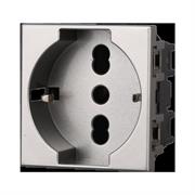Presa schuko compatibile Bticino Axolute 2P+T 10/16A 250V grigio