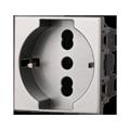 Presa schuko compatibile Bticino Axolute 2P+T 10/16A 250V grigio