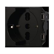 Presa schuko compatibile Bticino Axolute 2P+T 10/16A 250V nero