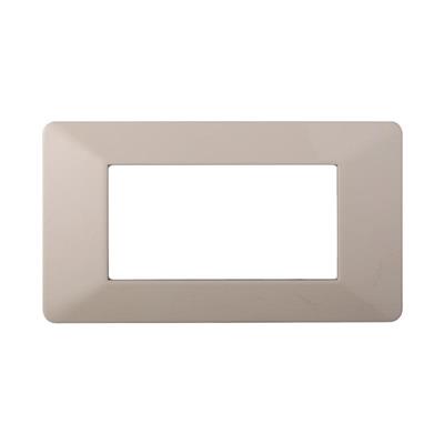 Placca compatibile Vimar Plana 4 moduli plastica colore sabbia