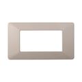 Placca compatibile Vimar Plana 4 moduli plastica colore sabbia