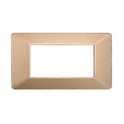 Placca compatibile Vimar Plana 4 moduli plastica colore oro