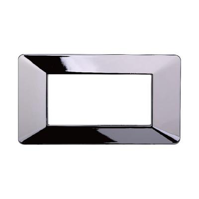 Placca compatibile Vimar Plana 4 moduli plastica cromato lucido