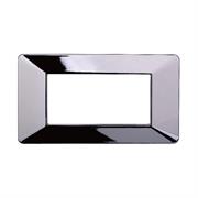Placca compatibile Vimar Plana 4 moduli plastica cromato lucido