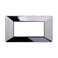Placca compatibile Vimar Plana 4 moduli plastica cromato lucido
