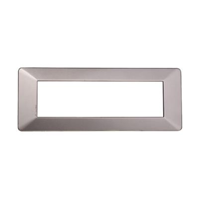 Placca compatibile Vimar Plana 7 moduli plastica colore titanio